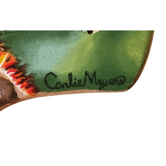 HAND PAINTED WILD ANIMALS SIGNED BY CARLIE MEYERS LONGBOARD SKATEBOARD 39"X9.5" - Picture 5 of 6